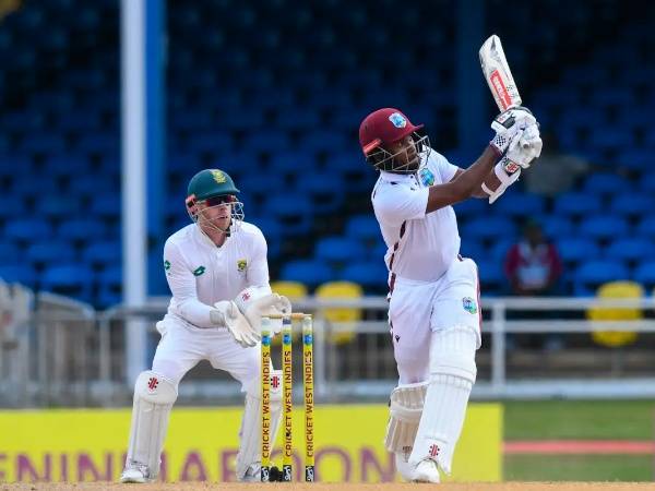 Kraigg Brathwaite reacts after West Indies vs South Africa 1st Test ends in a draw