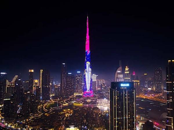 The iconic Burj Khalifa lit up ahead of Women's T20 WC 2024