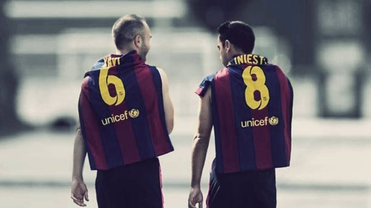 Andrés Iniesta and Xavi