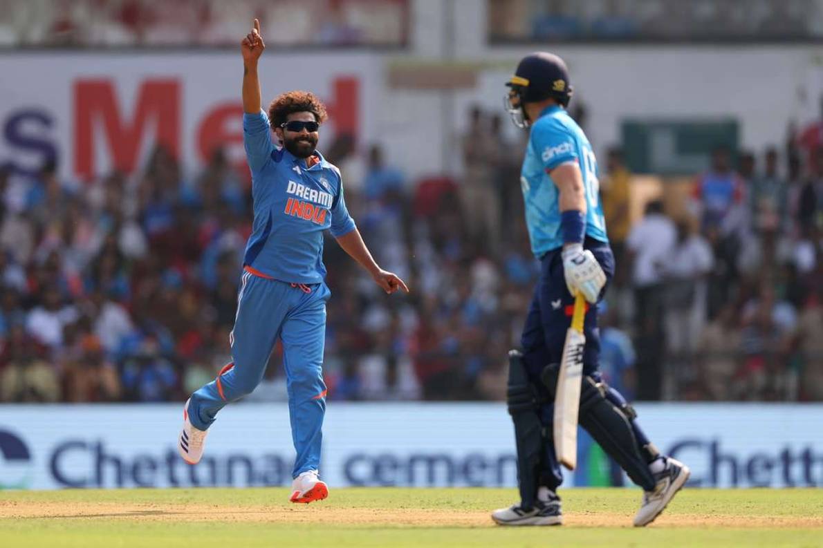 Ravindra Jadeja in the first India vs England ODI