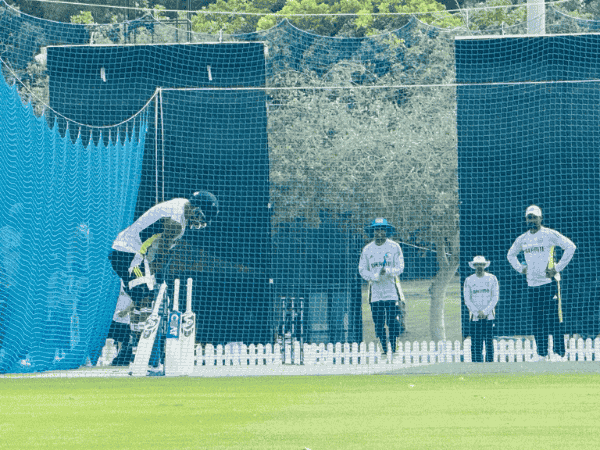 Indian players in the nets