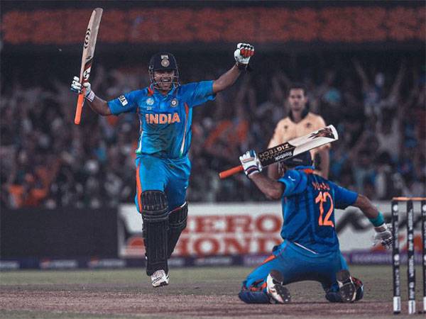 Suresh Raina and Yuvraj Singh celebrating India's win over Australia. (Photo- Twitter)