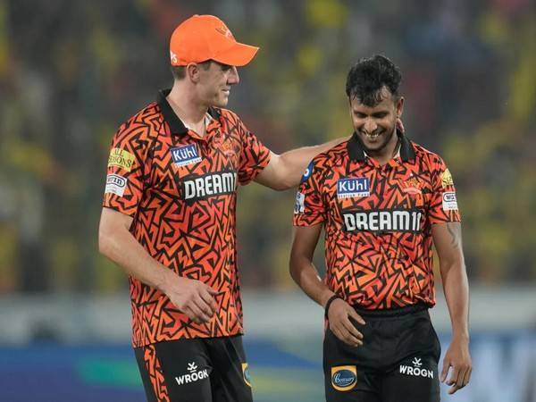 SRH skipper Pat Cummins with T Natrajan. (Picture: IPL)