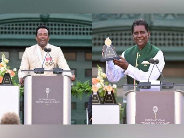 Leander Paes and Vijay Amritraj. (Photo- International Tennis Hall of Fame X)