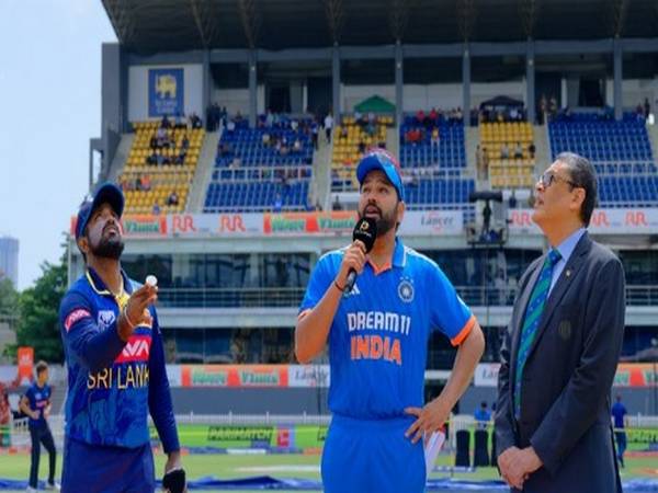 Charith Asalanka and Rohit Sharma at toss. (Picture: Sri Lanka Cricket/X)