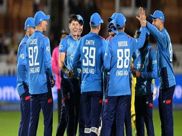 England team celebrating a wicket. (Photo- England Cricket X)