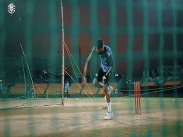 Hardik Pandya in action in the nets (Photo- BCCI X)