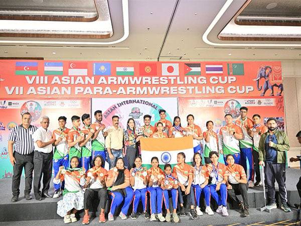 Indian Armwrestlers after finishing runner up at Asian ArmWrestling Cup (Image: PAFI)