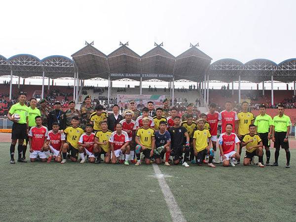 Mez and Co FC Kohima and Young Generation FC Wokha Football Team (Photo: Assam Riffles PRO)