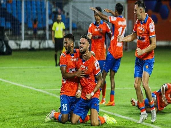 Bengaluru FC celebrating the goal. (Photo- ISL Media)