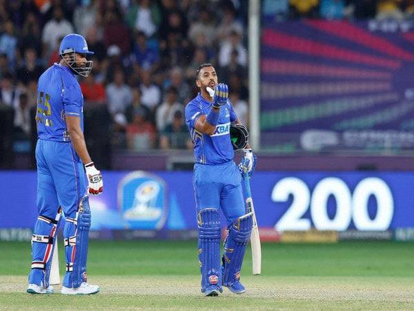 Nicholas Pooran Captain of MI Emirates celebrates after scoring a fifty in ILT20 (Image: MI Emirates/ILT20)