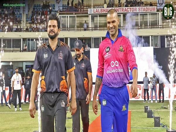 Southern Spartans captain Suresh Raina with Northern Challengers captain Shikhar Dhawan (Image: BCL media)