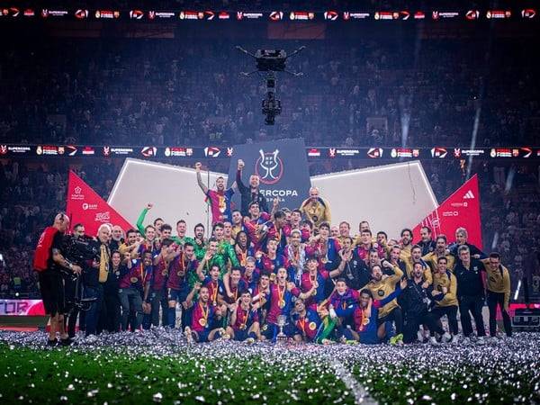 FC Barcelona wins the Spanish Super Cup for 15th time. (Photo/X@FCBarcelona)