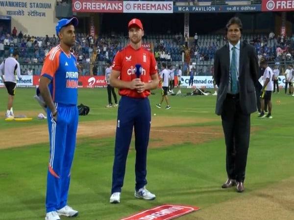 India captain Suryakumar Yadav and England skipper Jos Buttler during toss (Photo: @BCCI/X)