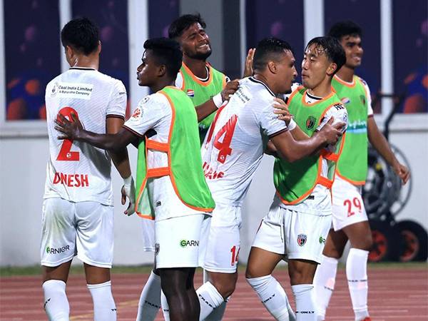 Northeast United FC players celebrating. (Photo- ISL)