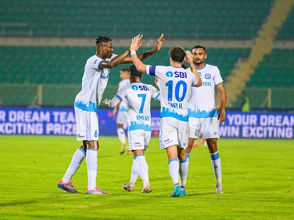 Players of Jamshedpur FC celebrating after scoring  goal (Photo: ISL)