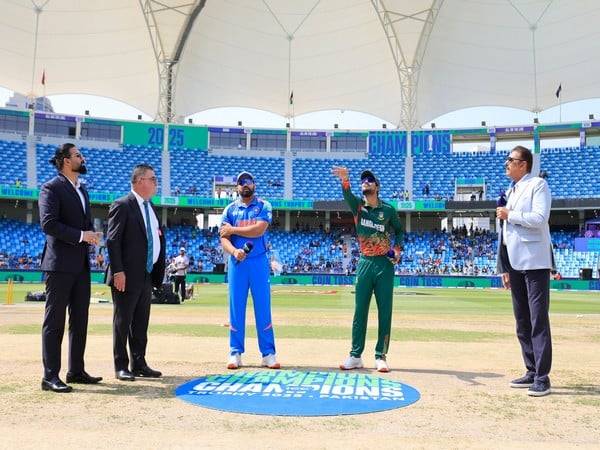 Rohit Sharma (L) and Najmul Hossain Shanto (R). (Photo: X/@BCCI)