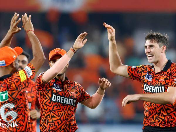 Pat Cummins celebrating his wicket. (Picture: IPL)