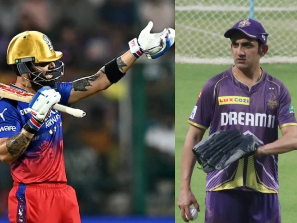 Virat Kohli Gautam Gambhir RCB vs KKR IPL 2024