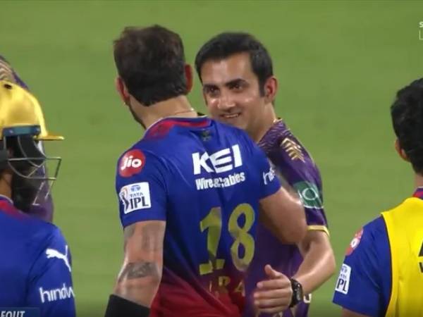 Virat Kohli hugging Gautam Gambhir during IPL 2024